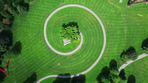 Aerial Drone Top Down View Of Spiral Wal... | Stock Video | Pond5