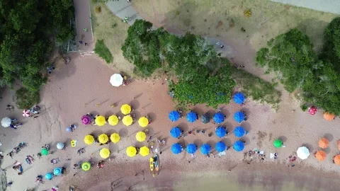 Aerial Drone Top Down View of Praia do Forno's Crystal Clear Waters, BRAZIL Video stock 339099885