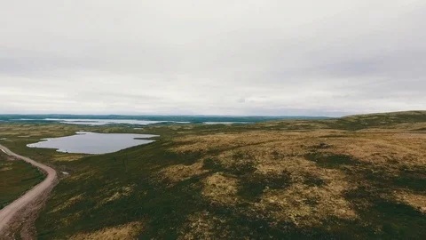 Aerial Drone Top View CAIRNS Kolskiy peninsula Vídeo Stock 104545520