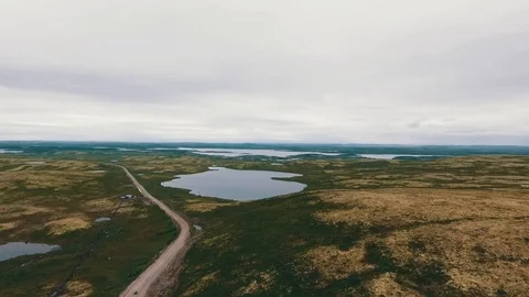 Aerial Drone Top View CAIRNS Kolskiy peninsula Stock Footage 104545532