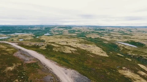 Aerial Drone Top View CAIRNS Kolskiy peninsula 스톡 동영상 104545573