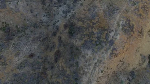Aerial drone top view of desert hills landscape Stock-Footage 92037745