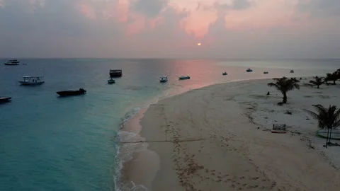 Aerial Drone Top View of Ocean Sunset Landscape. Reflected Sun on a Water Stock Footage 149116880
