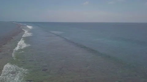 Aerial Drone Track Along Reef Towards Olhuveli Stock-Footage 80923077