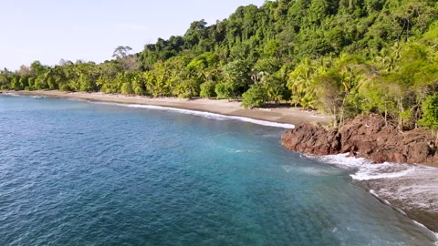 Aerial Drone Tracking Shot Along San Josecito Beach, Costa Rica Stock-Footage 342278266