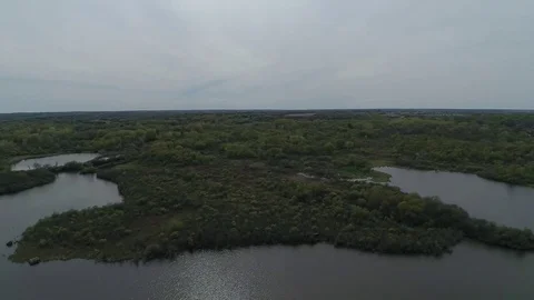Aerial Drone Vertical 400ft Facing Island 4K LOG Video stock 75736638