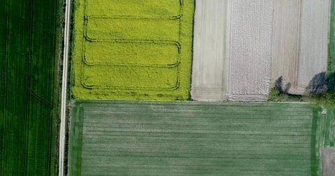 Aerial drone video of agricultural fields Stock Footage 252188124