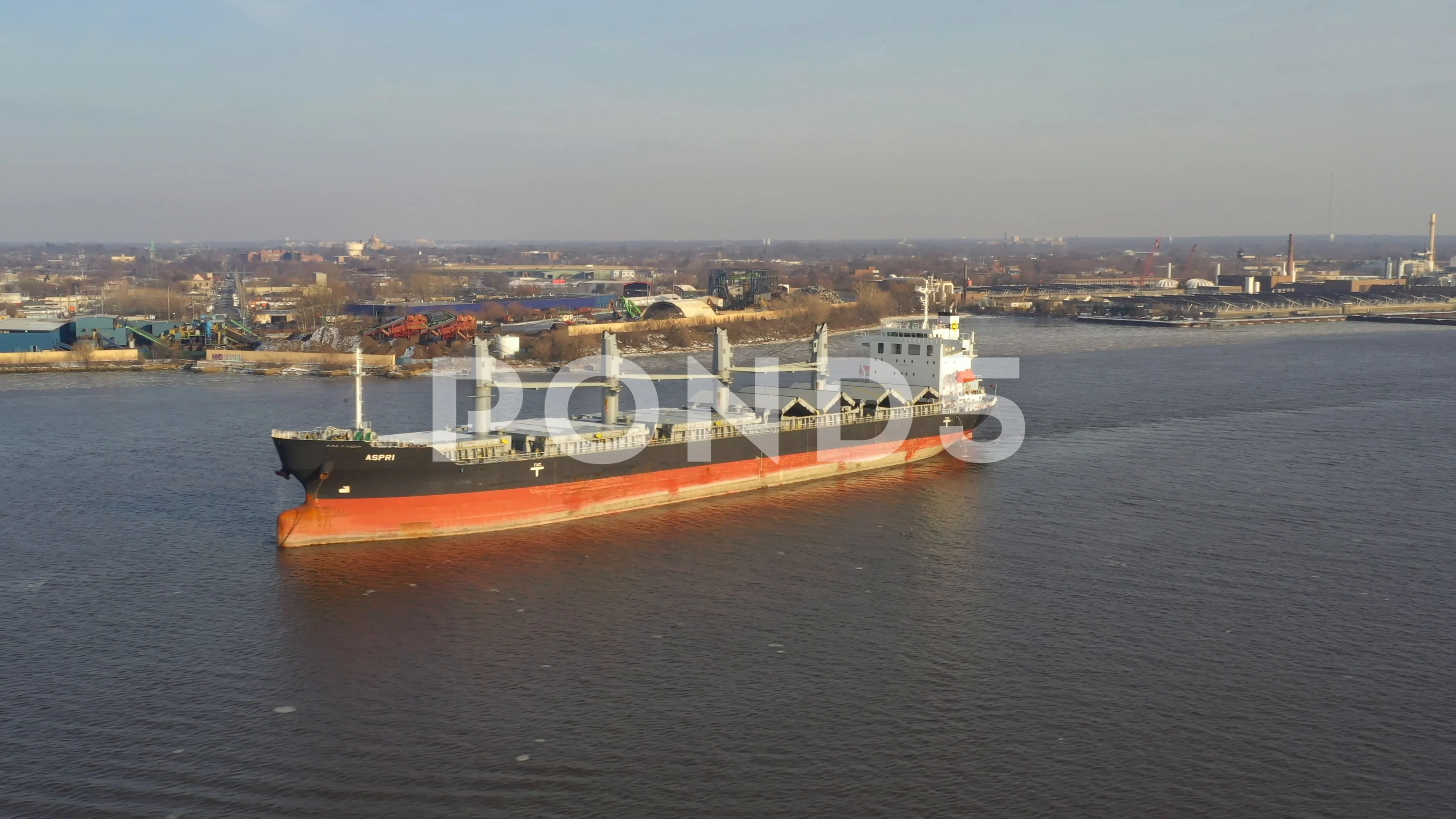 Aerial drone video Aspri Bulk Carrier