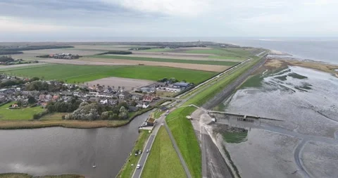 Aerial drone video of De cocksdorp, on the Wadden island, Texel, The Stock Footage 294991229