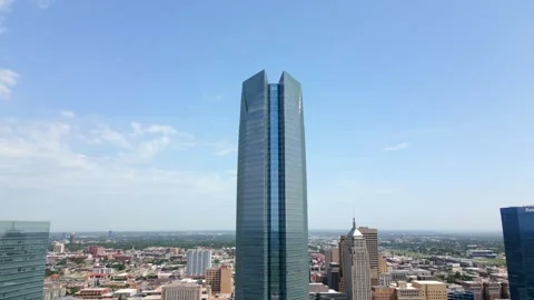 Aerial drone video Devon Energy Oklahoma City skyscraper Video stock 248018397