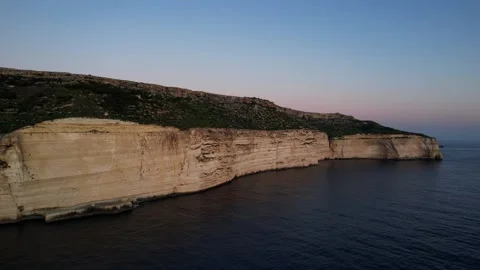 Aerial drone video of Dingli Cliffs, Malta golden hour Stock Footage 326811053