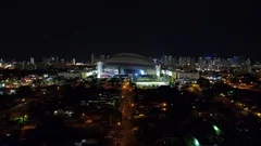 Aerial video Marlins Park Stadium LoanDe, Stock Video