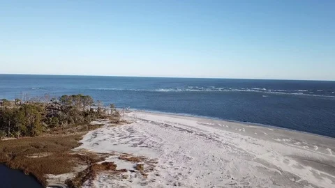 Aerial drone video of pristine wild beach. Stock Footage 84801604