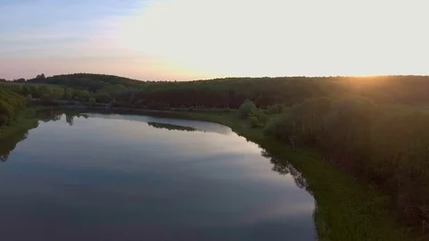 Aerial drone video at sunset. Stock Footage 80249736