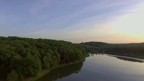 Aerial drone video at sunset. Stock Footage 80249764