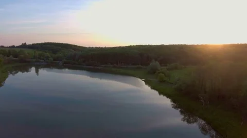 Aerial drone video at sunset. Stock Footage 80311100