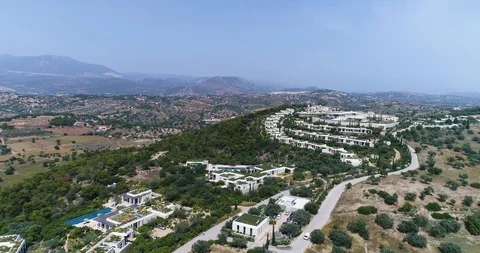 Aerial drone video of sunset over the Aegean sea and Greek islands with Stock Footage 101401402