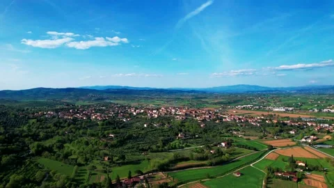 Aerial drone view 4K Monte San Savino Tuscany Italy Valdichiana 스톡 동영상 188352807