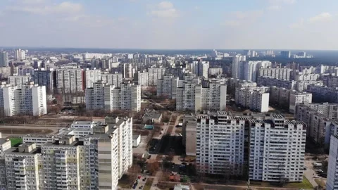 Aerial drone view from above view of Ukrainian houses Stock Footage 282211364