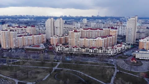Aerial drone view from above view of Natalka Park Stock Footage 282212174