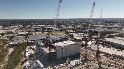 Aerial drone view of AirTrunk Data Centre at Huntingwood, Western Sydney, NSW Vídeo Stock 344779556