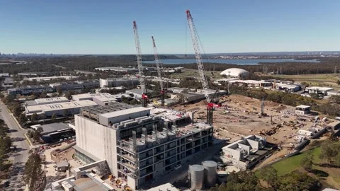 Aerial drone view of AirTrunk Data Centre at Huntingwood, Western Sydney, NSW Vídeo Stock 344779558