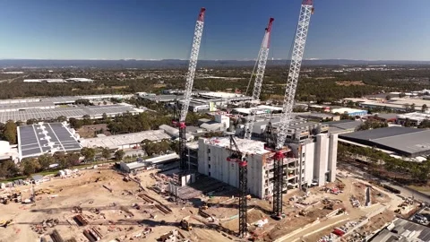 Aerial drone view of AirTrunk Data Centre at Huntingwood, Western Sydney, NSW Vídeo Stock 344779583