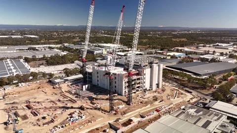 Aerial drone view of AirTrunk Data Centre at Huntingwood, Western Sydney, NSW Vídeo Stock 344779828