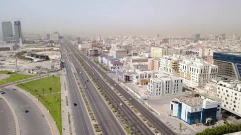 Aerial Drone View of Al Khobar City and Corniche Boulevard Stock Footage 337765833