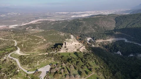 Aerial Drone View of an Ancient Mountain Fortress Stock Footage 340108958