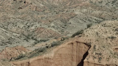Aerial Drone View of Ancient Mountains and Rock Formations Stock Footage 340110067