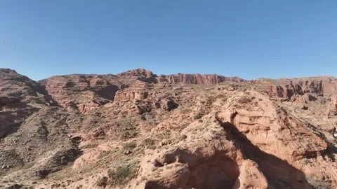 Aerial Drone View of Ancient Mountains and Rock Formations Stock Footage 340110348
