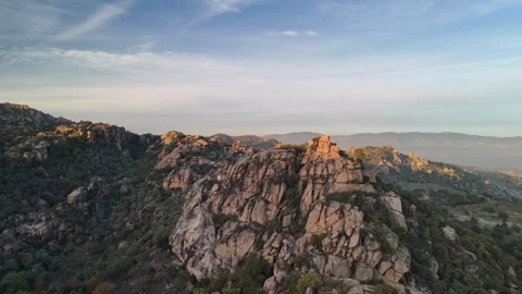Aerial Drone View of Ancient Rock Formations and Historic Landscape Stock Footage 340106797