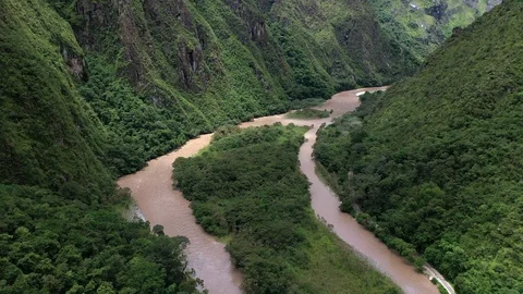 Aerial drone view on Andes valley near the Machu Picchu, Peru, South America Stock Footage 105886053