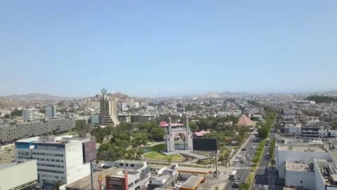 Aerial drone view of the arch dome of the Friendship Park Vidéo 150668174