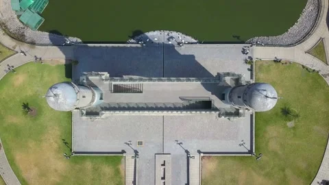 Aerial drone view of the arch dome of the Friendship Park Video stock 150687698