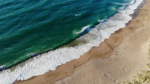 Aerial drone view of Atlantic ocean shore line in Brittany, France Stock Footage 289731176