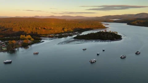 Aerial drone view of Batemans Bay on the NSW South Coast, Australia in May 2026 Stock Footage 335444672