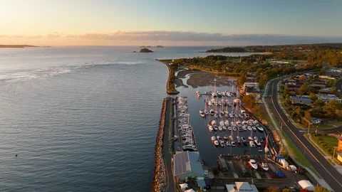 Aerial drone view of Batemans Bay on the NSW South Coast, Australia in May 2026 Stock Footage 335445801
