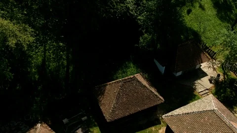Aerial Drone View Of Beautiful Ethno Village Trsic Stock Footage 93715643