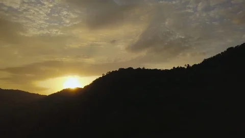 Aerial drone view of beautiful sunset in Phuket, Thailand 4k Video stock 105073726