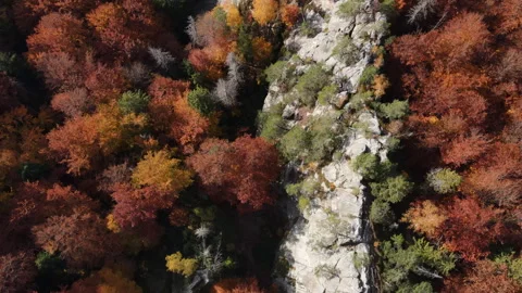 Aerial drone view of between giant epic standing rocks megaliths park Stock Footage 292259206