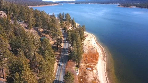 Aerial Drone View of Big Bear Lake California Stock Footage 103132886