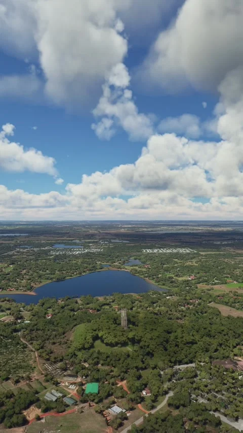 Aerial drone view of Bok Tower Gardens - Lake Wales in Florida. United States Video stock 284884228