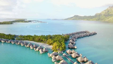 Aerial drone view of Bora Bora Stock Footage 98951011