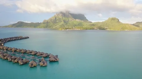 Aerial drone view of Bora Bora Stock Footage 98954464