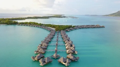 Aerial drone view of Bora Bora Stock Footage 98954595