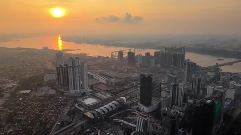 Aerial Drone View of Bukit Chagar RTS Construction Johor Bahru Malaysia Video stock 332737778