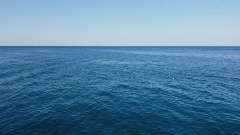 Aerial drone view of calm blue Mediterranean sea. 스톡 동영상 328083736