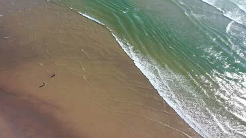 Aerial Drone view of Cannon Beach in Oregon Stock Footage 312420153